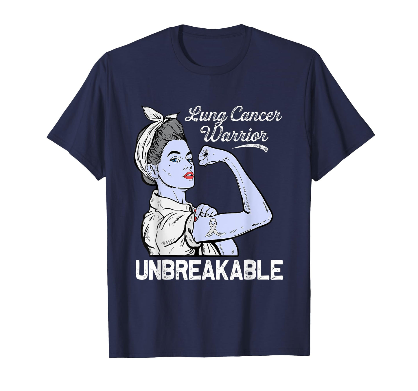 Lung Cancer Warrior Awareness White Ribbon Support For Women T-Shirt