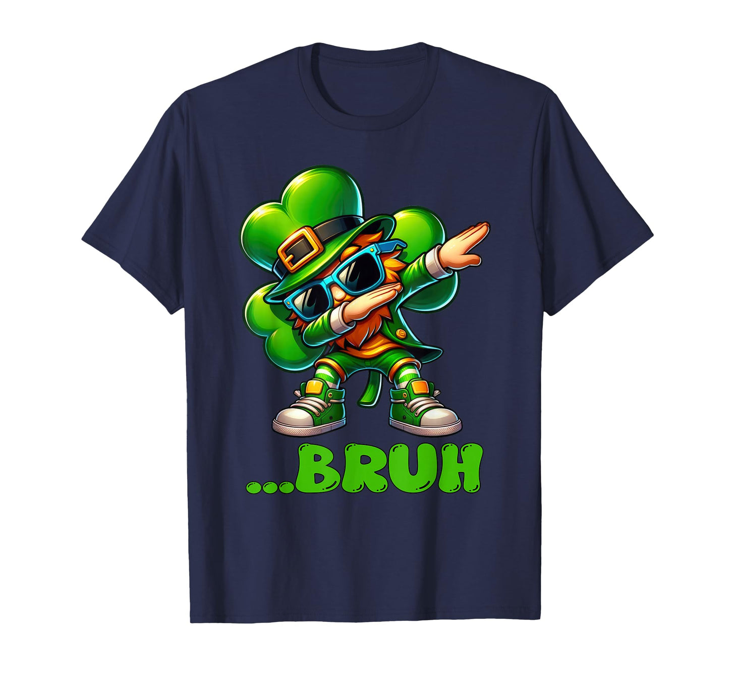 Bruh Dab Leprechaun Funny Kids Boys Mens St Patrick Day T-Shirt