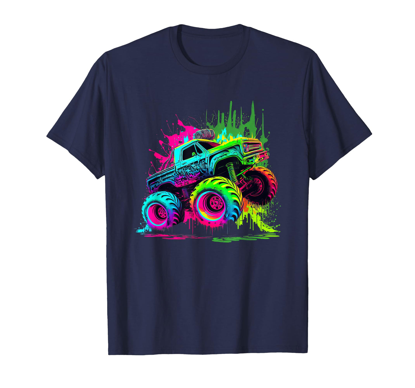 Monster Truck Retro Colorful Graffiti Shirt Youth Kid Adults T-Shirt