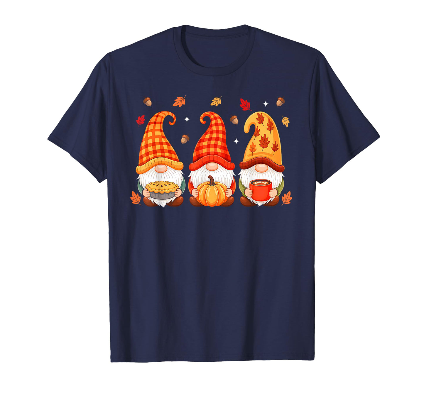 Thanksgiving Gnomes Coffee Latte Fall Autumn Pumpkin Season T-Shirt