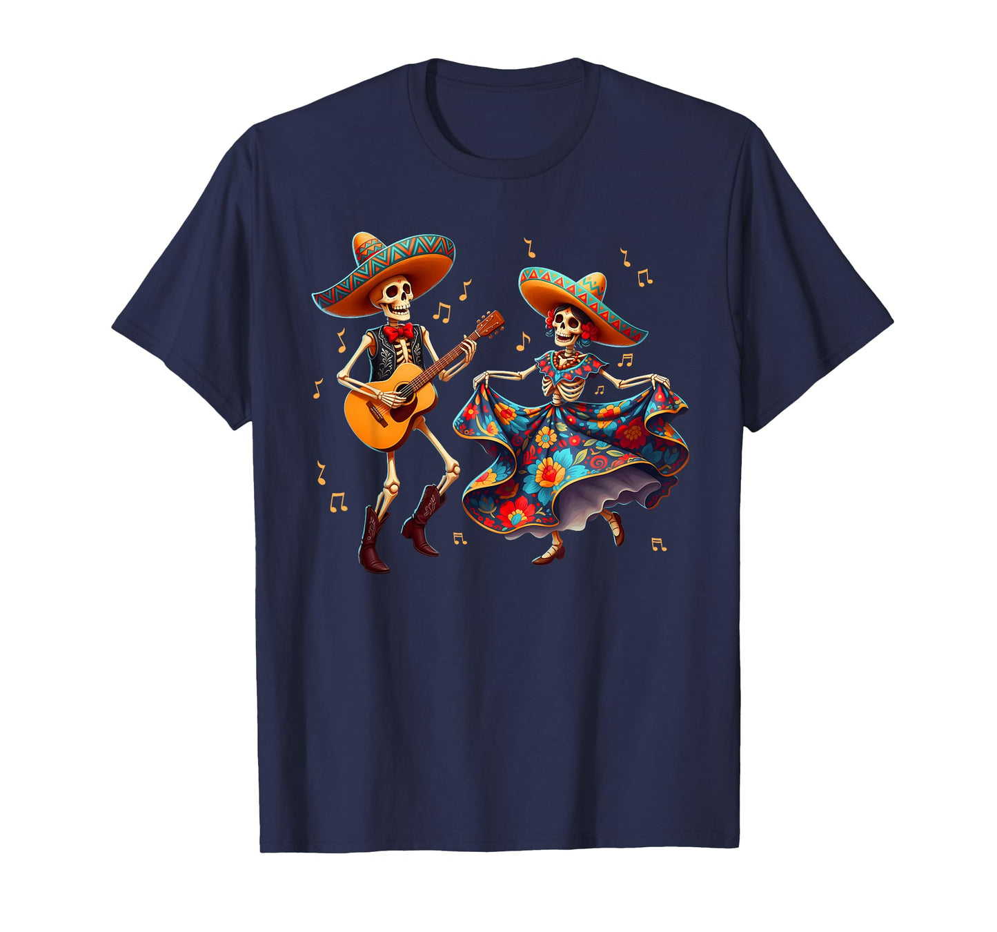 Dia De Los Muertos Dancing Skeletons Guitar Day of The Dead T-Shirt