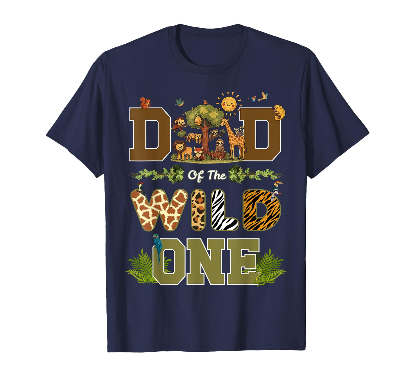 Dad of The Wild One 1st Birthday Safari Wild One Birthday T-Shirt