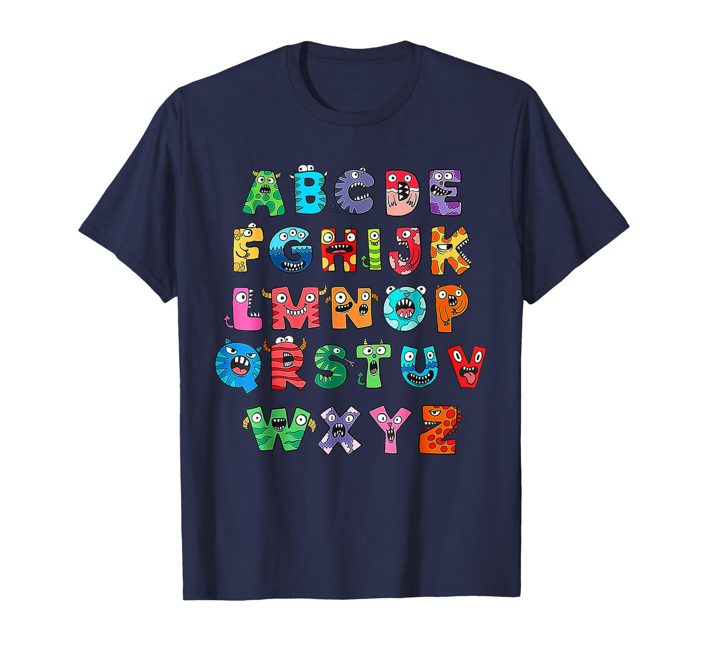 Monster ABC Cute Alphabet Halloween Teacher Costume Kids T-Shirt