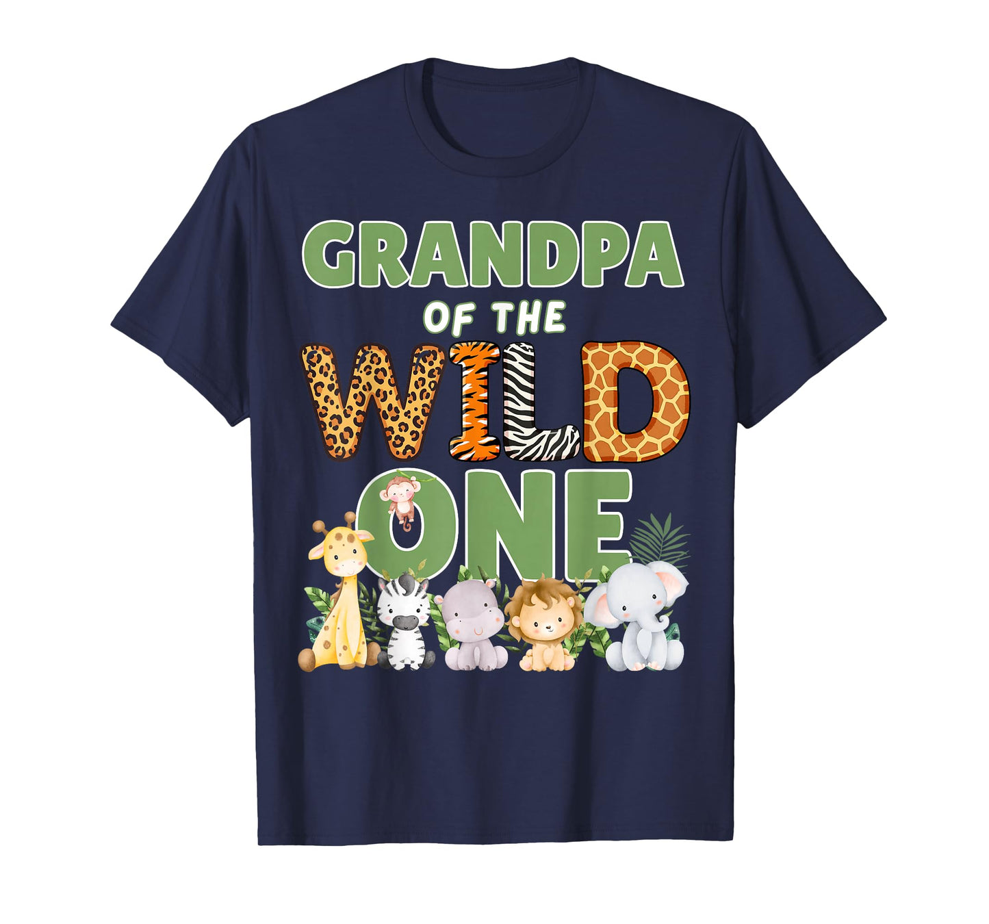 Grandpa Of The Wild One 1st Birthday Safari Family Matching T-Shirt