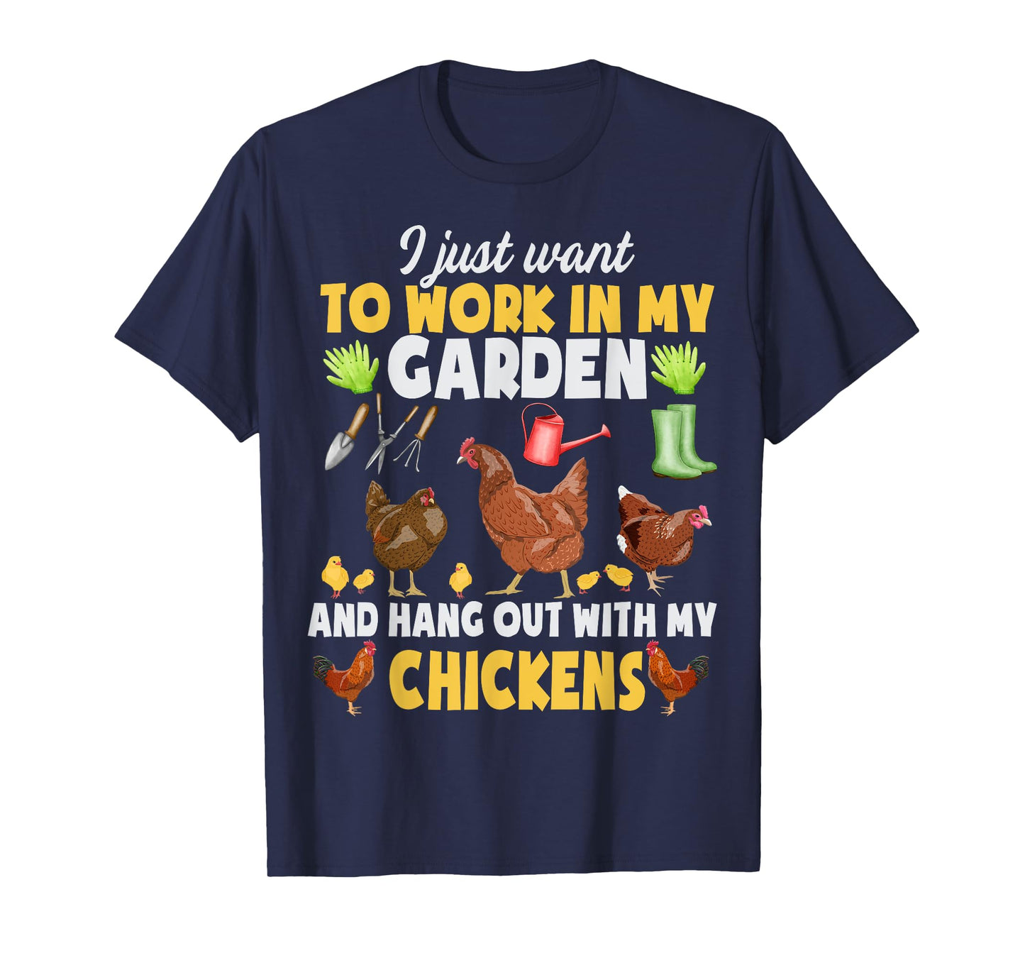Chicken Animal Farm Garden For Farmer, Men, Women, Gardening T-Shirt