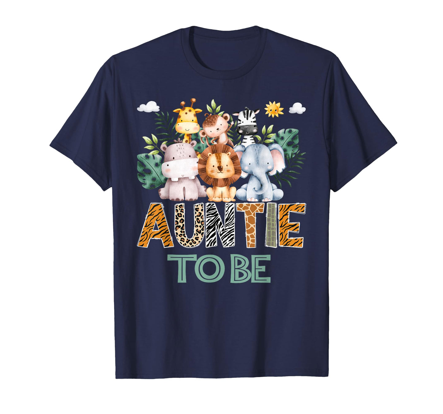 Soon To Be Auntie Jungle Animal Safari Gender Reveal T-Shirt