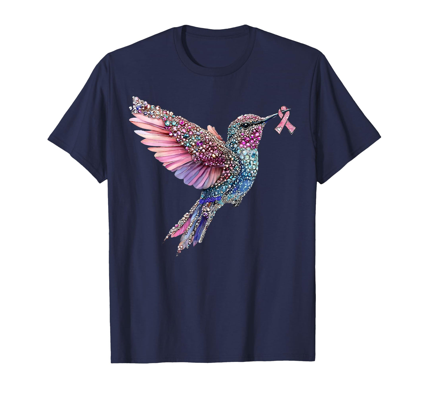 Hummingbird Pink Ribbon Breast Cancer Awareness T-Shirt