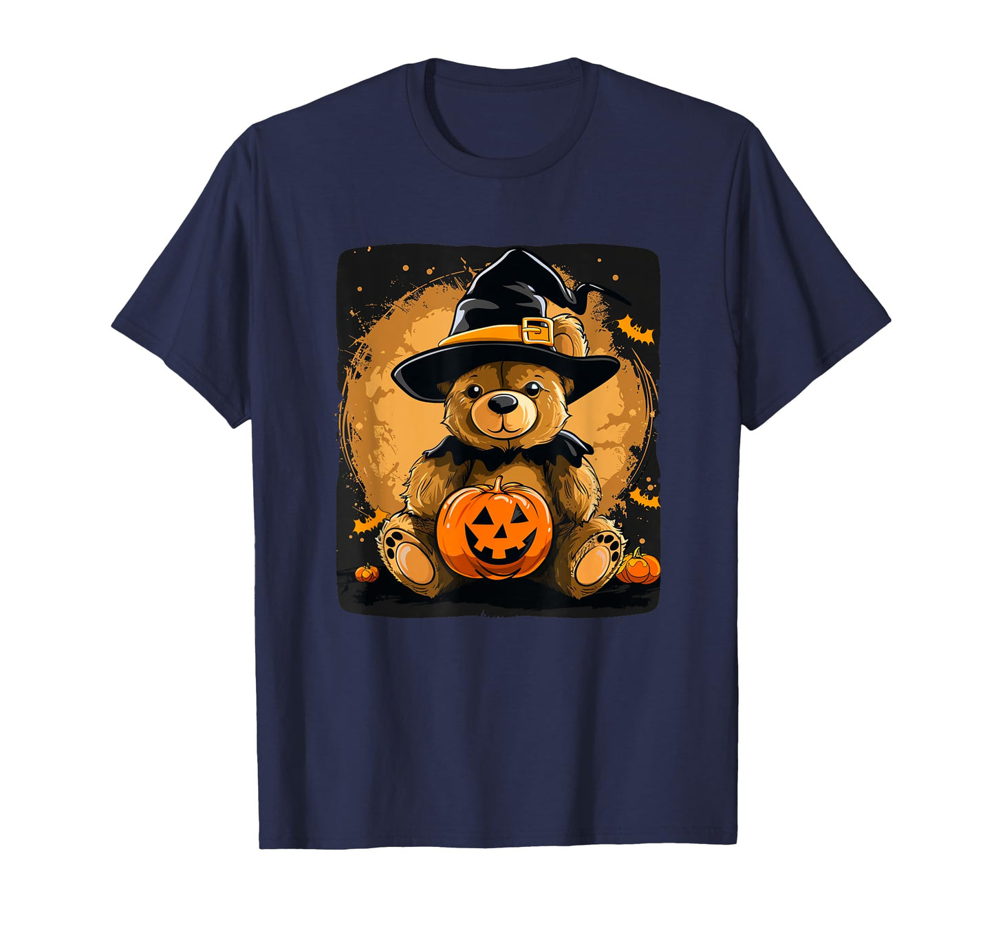 Halloween Pumpkin with funny Teddy Bear for Adults and Kids T-Shirt
