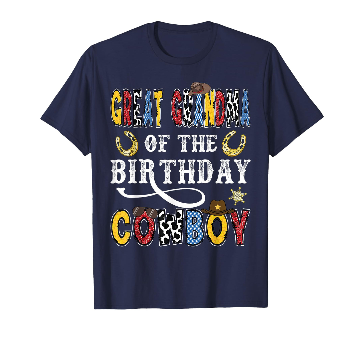 Great Grandma of The Birthday Cowboy Western Rodeo Grandma T-Shirt
