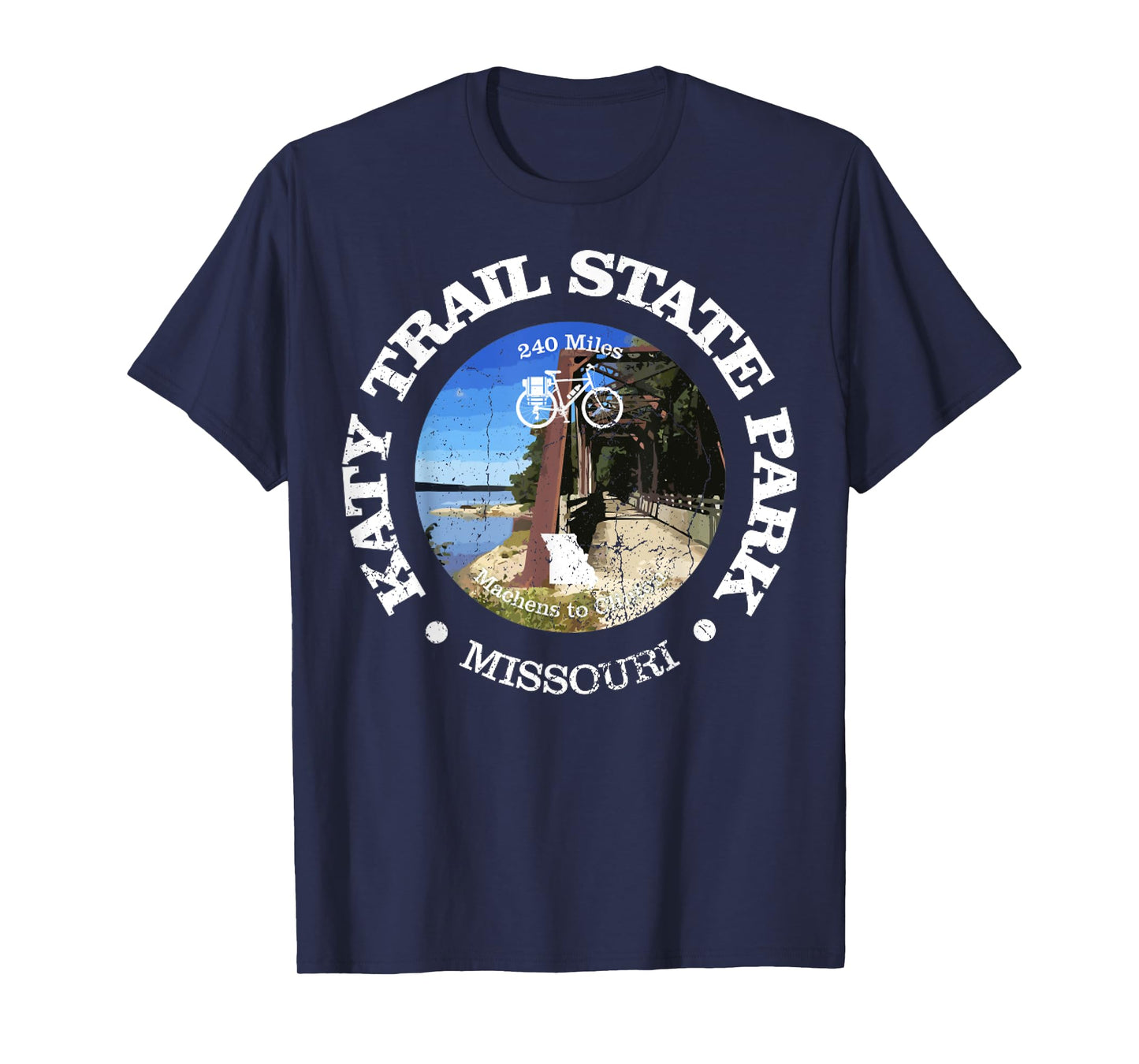 Vintage The Katy Trail State Park USA Missouri Retro Cycling T-Shirt
