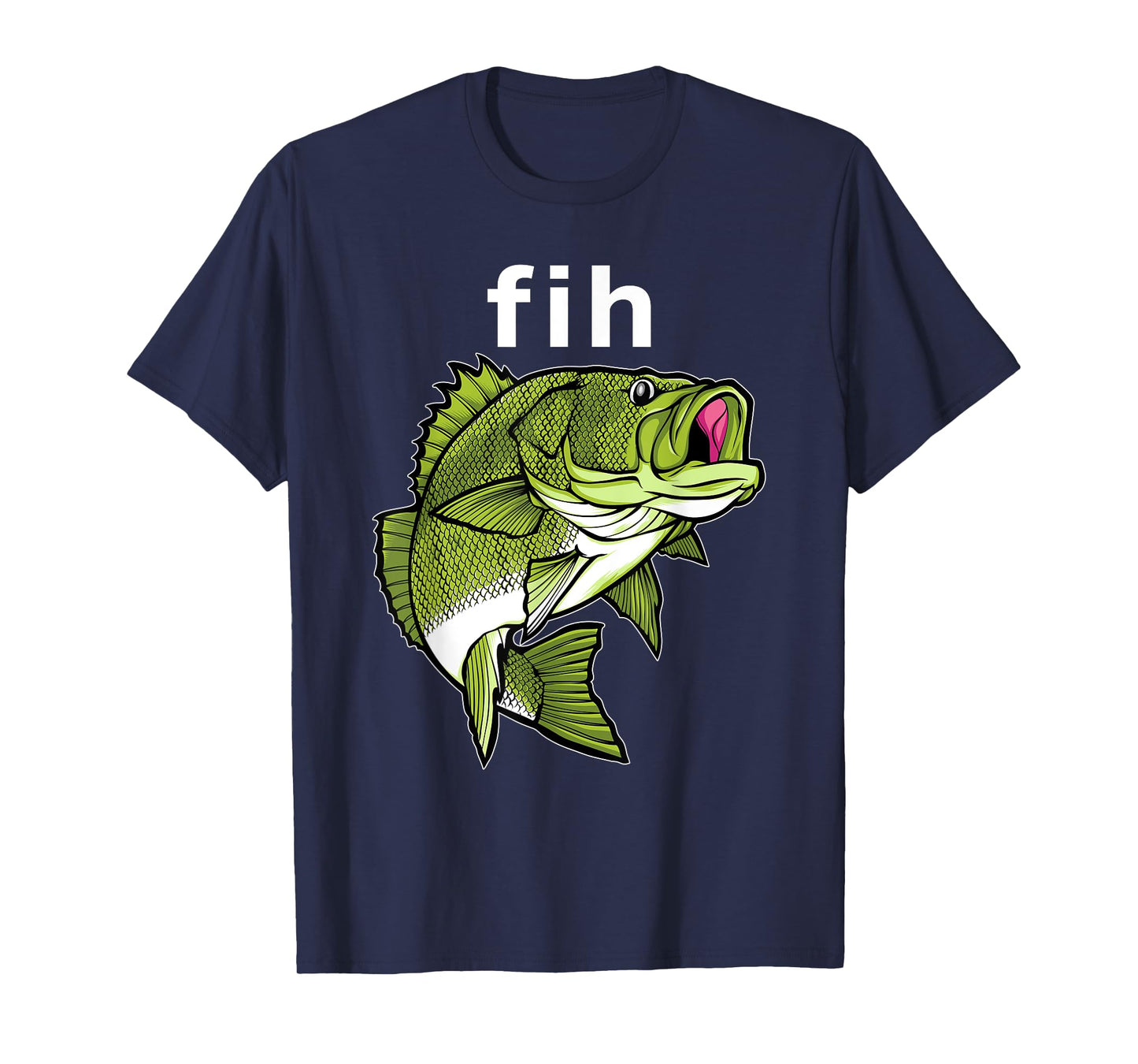 "Fih" Funny Misspelling Fish Meme, Simple Humor T-Shirt