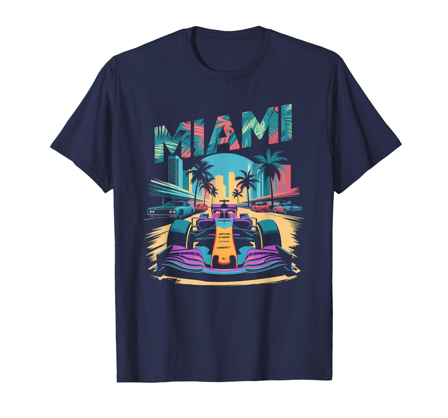 Miami Racing Gifts Men Women Race Car Racer Driver T-Shirt
