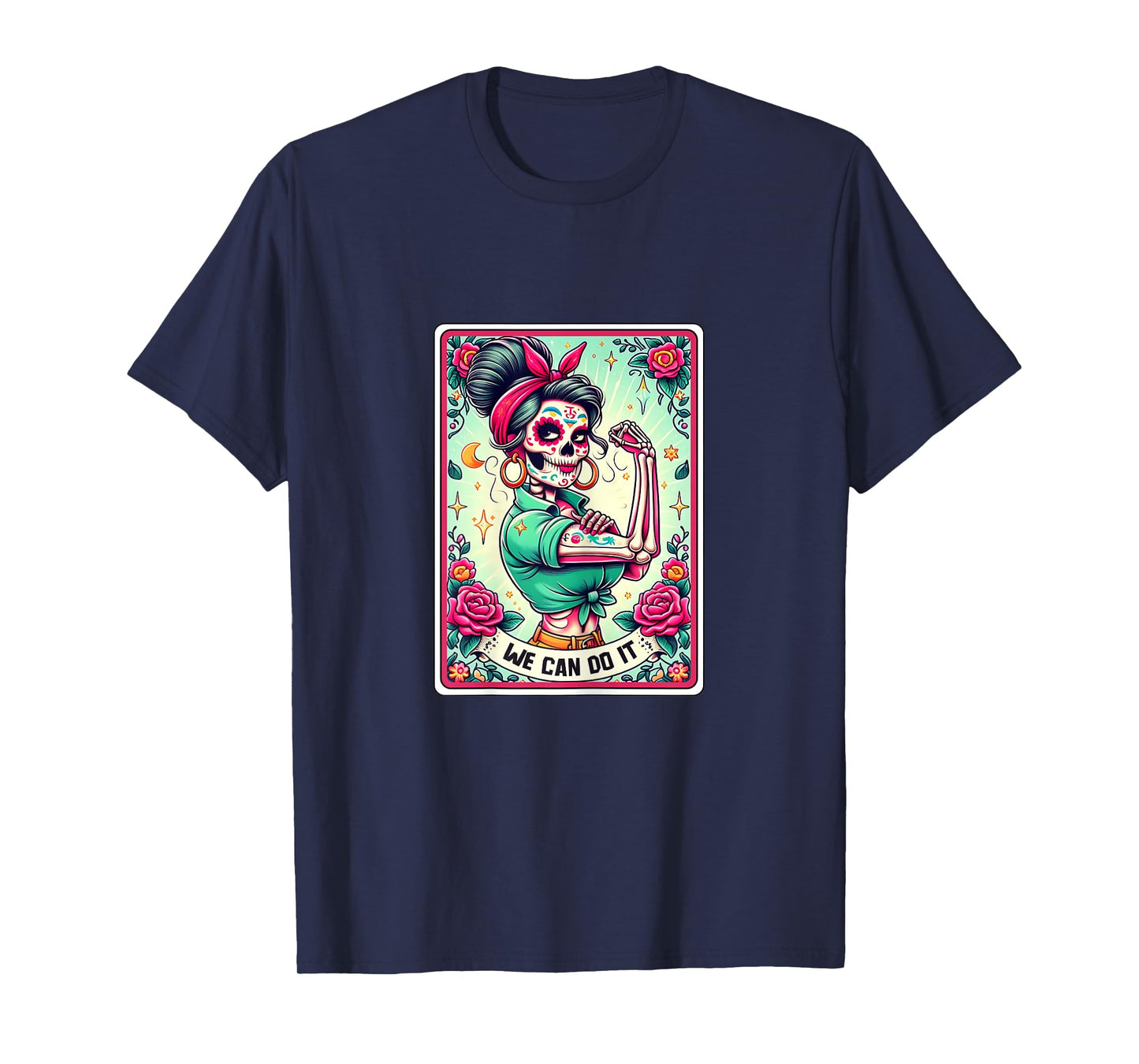 We Can Do it Rosie the Riveter, Skull Tarot Feminism T-Shirt T-Shirt