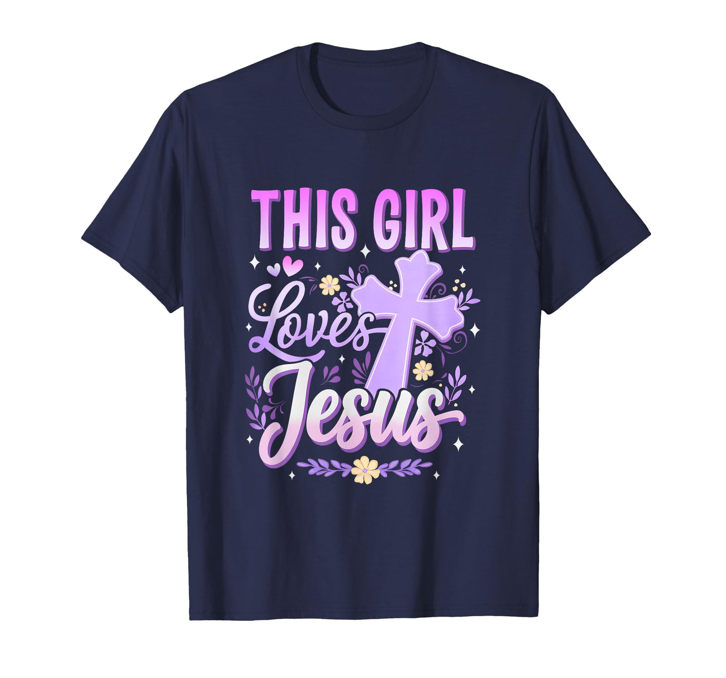 This Girl Loves Jesus Cute Christian Girl God Religious T-Shirt