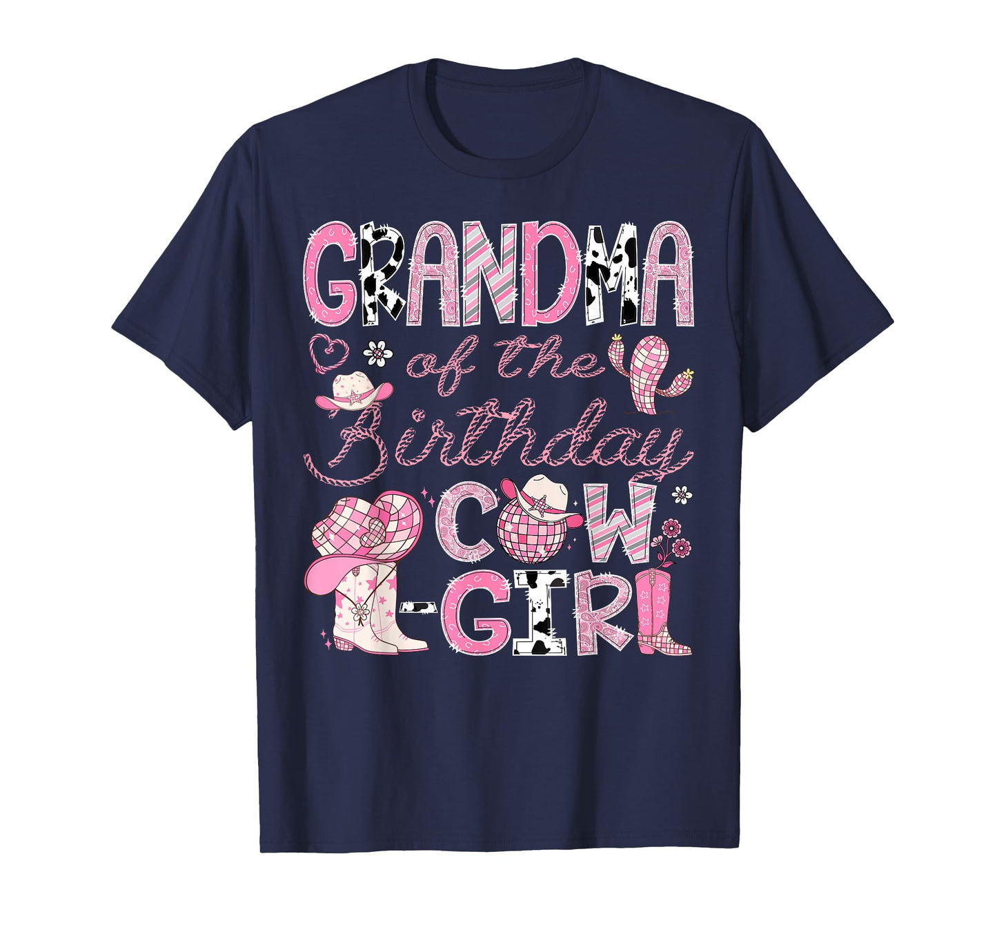 Grandma Of The Birthday Cow-Girl Rodeo CowGirl 1St Birthday T-Shirt