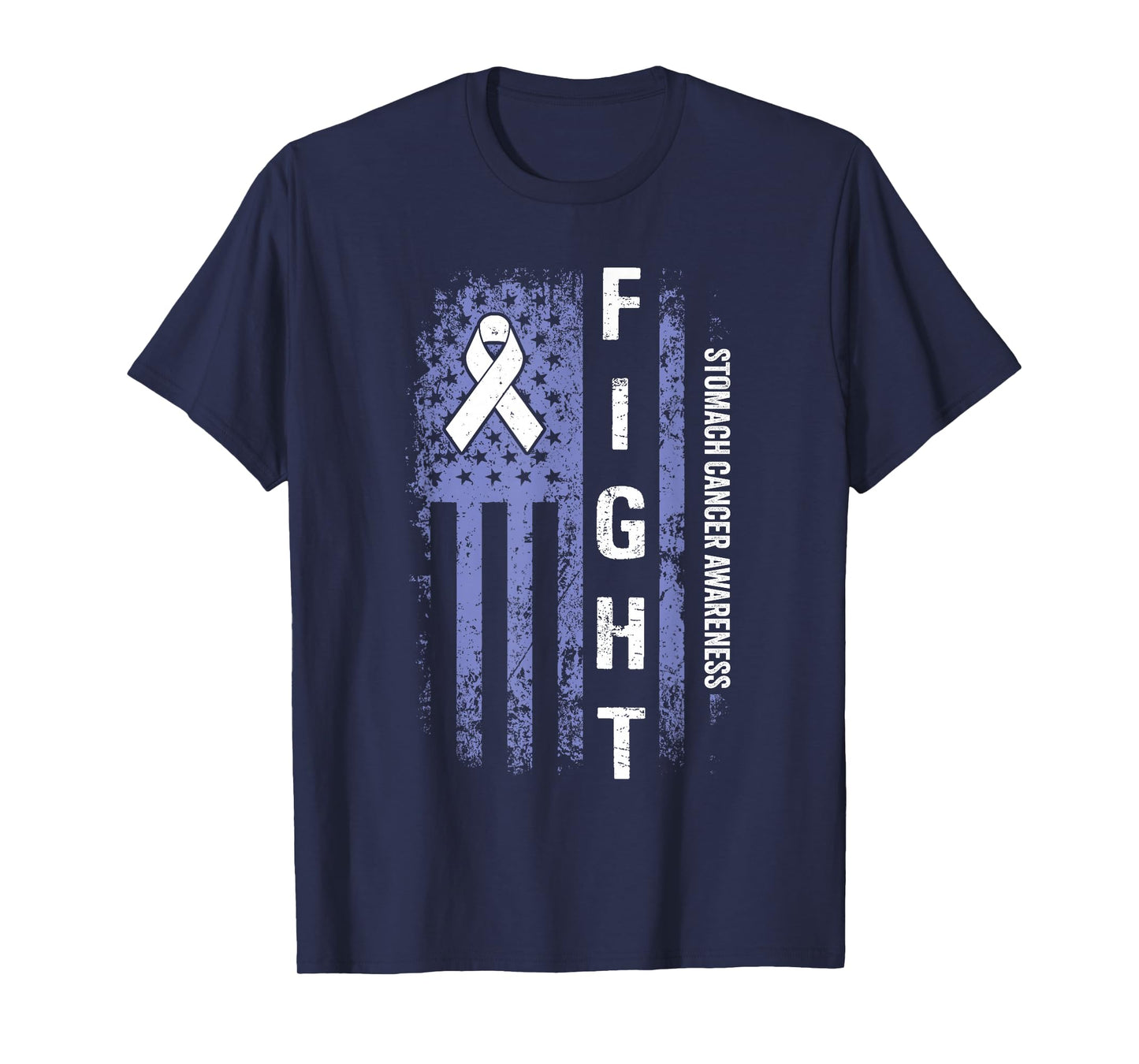 Stomach Cancer Awareness American Flag Stomach Cancer T-Shirt