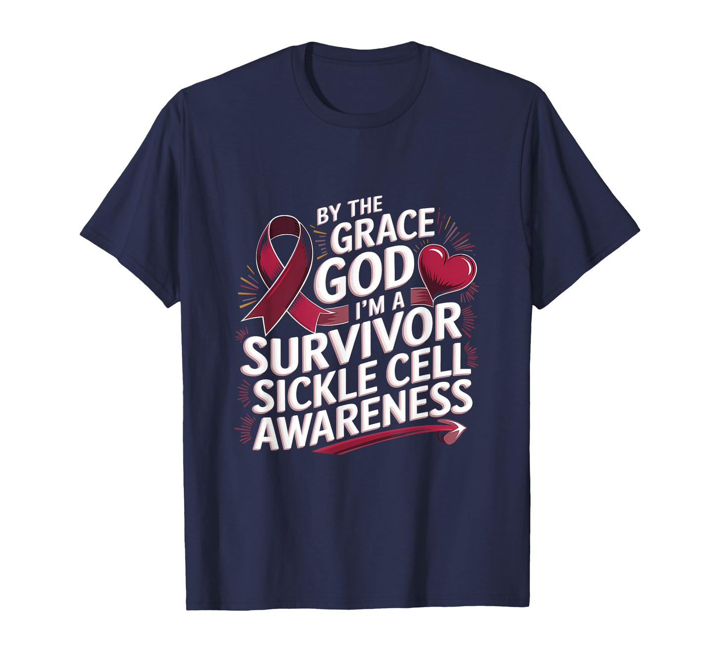 Sickle Cell Awareness Grace God I'm A Survivor Anemia T-Shirt