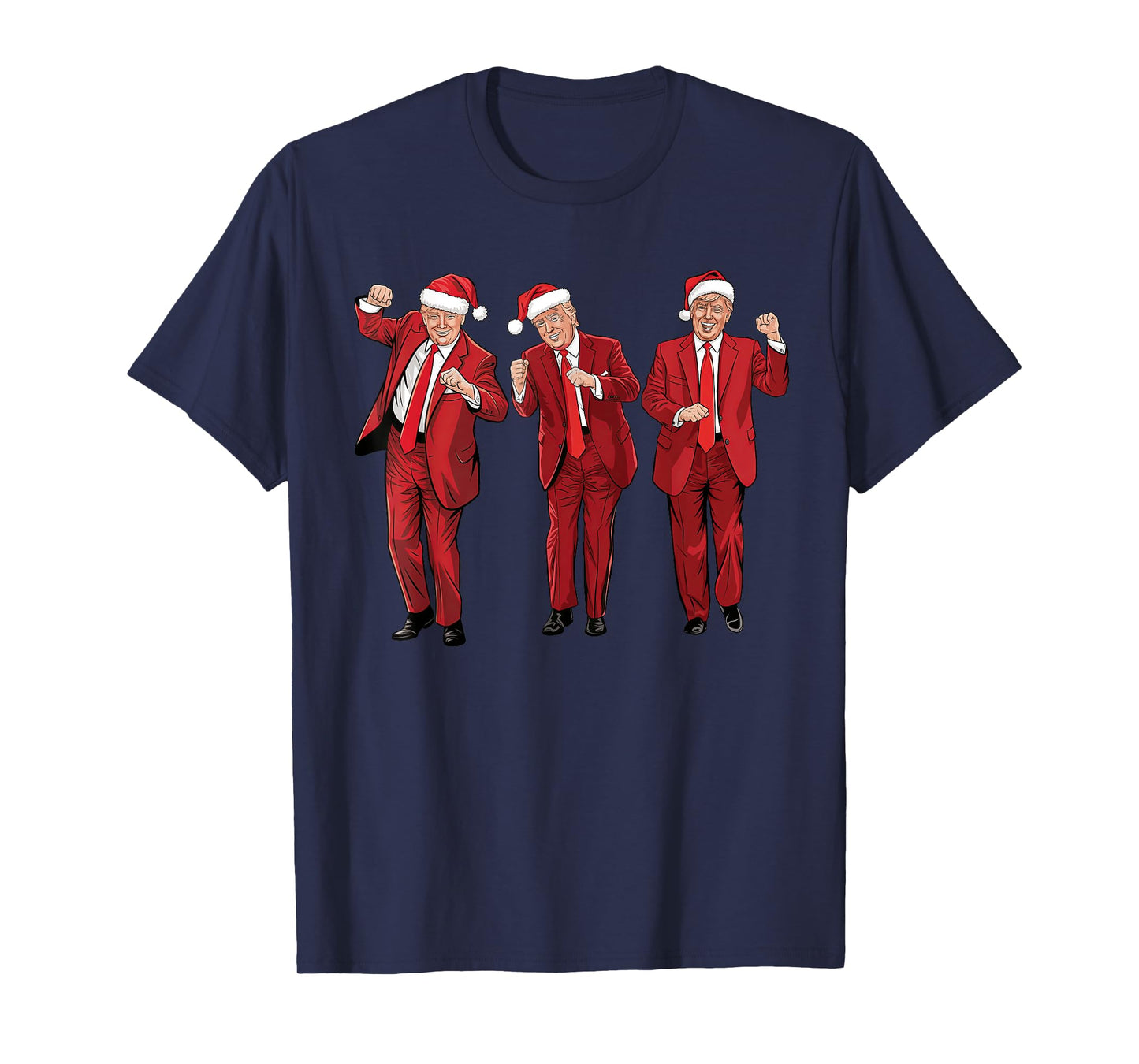 Funny Trump Dance Merry Christmas Santa Hats Trump 2024 T-Shirt