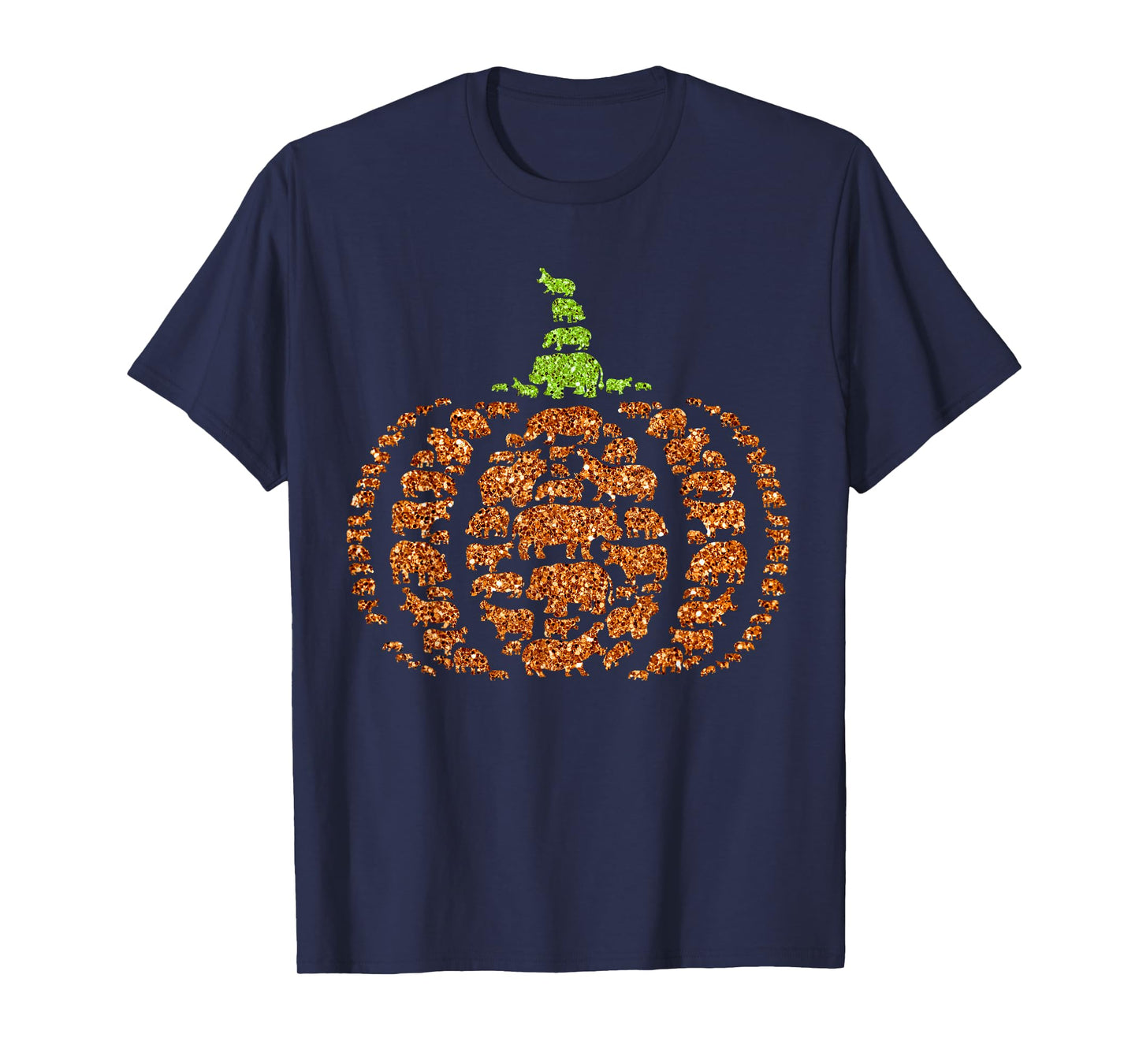 Group Hippos Pumpkin Cute Shape Halloween Thanksgiving T-Shirt