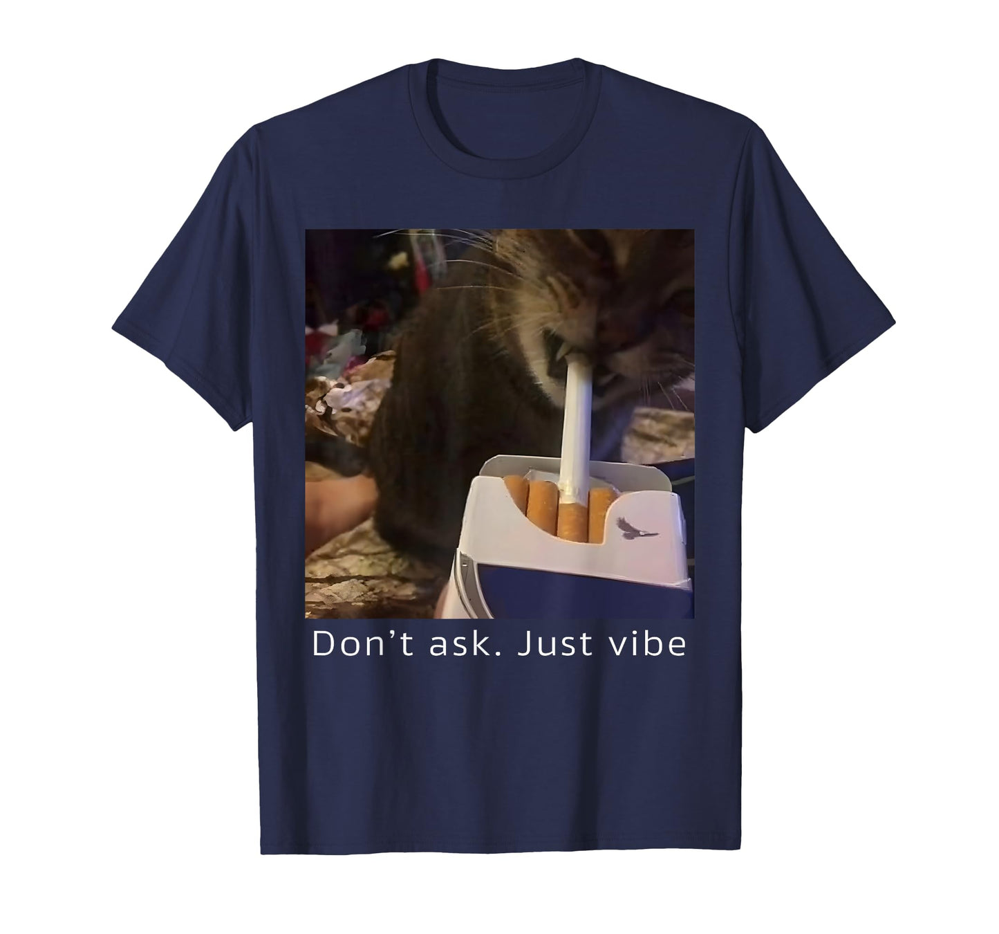 Cigarette Kitten Funny Smoking Cat Meme Stupid Brainrot T-Shirt