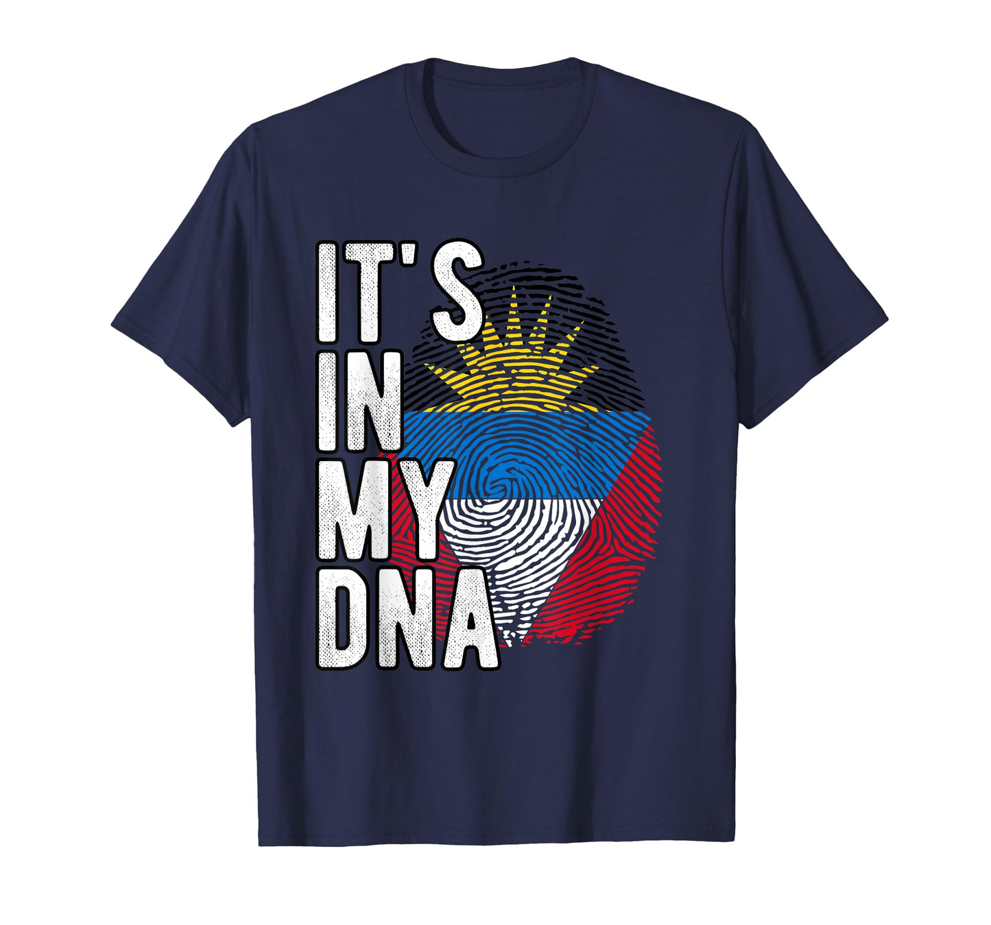 Funny it's in my DNA Antigua and Barbuda flag Fingerprint T-Shirt