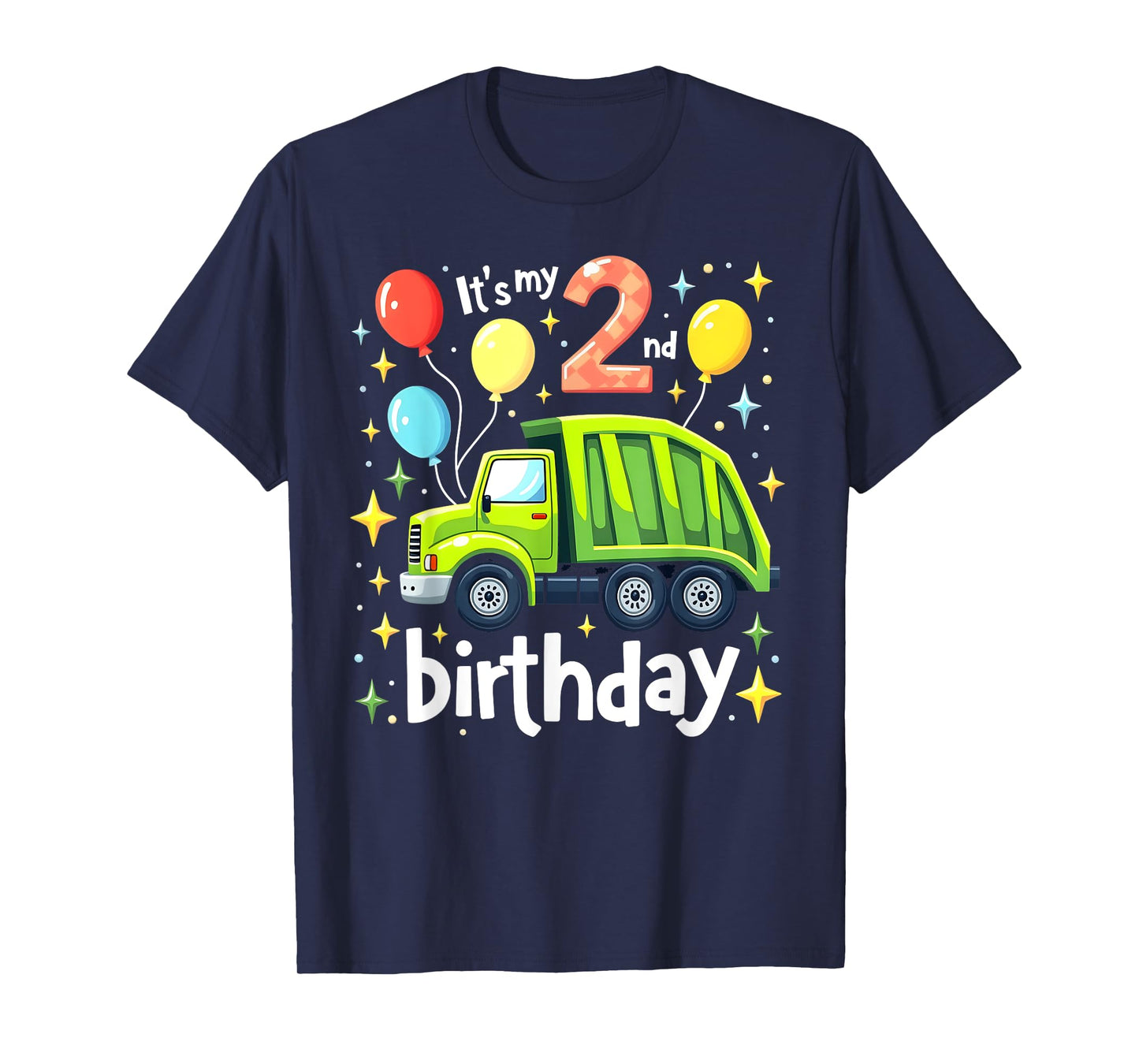 Garbage Truck 2nd Birthday Boy Trash 2 Year Old Recycling T-Shirt