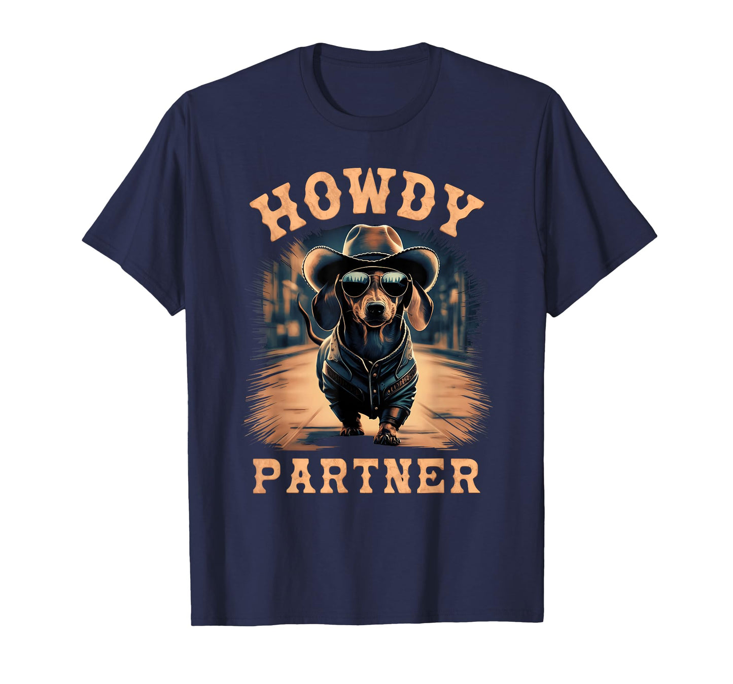 Howdy Partner ready for Rodeo Cowboy Weenie Dog Dachshund T-Shirt