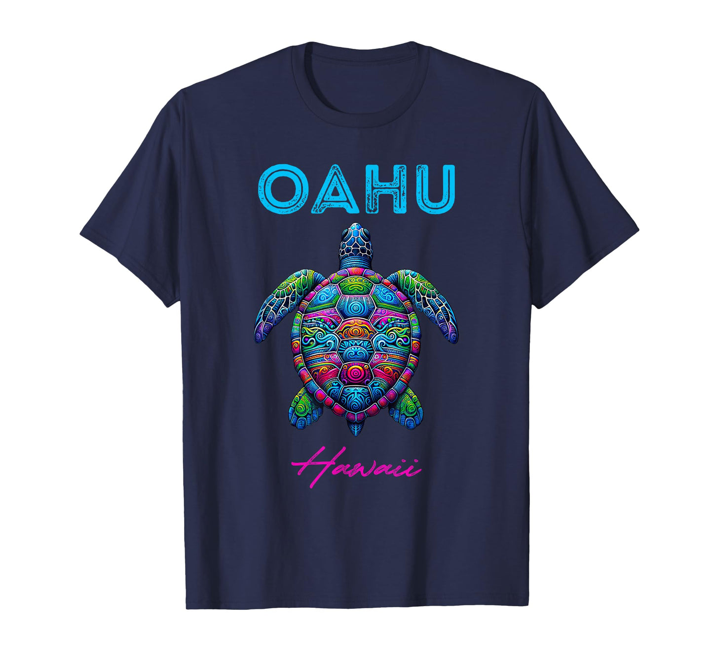 Oahu Hawaii Tribal Beach Sea Turtle T-Shirt