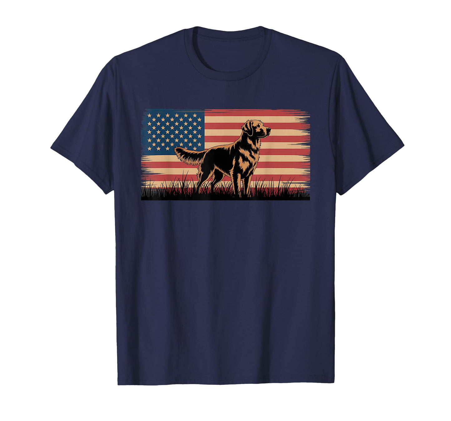 Patriotic Golden Retriever Tee | American Flag Dog Gifts T-Shirt