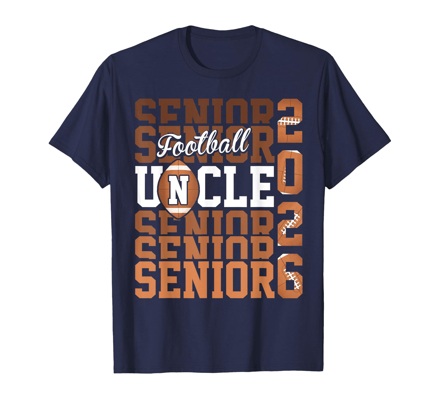 2026 football senior Uncle graduation Matching family T-Shirt