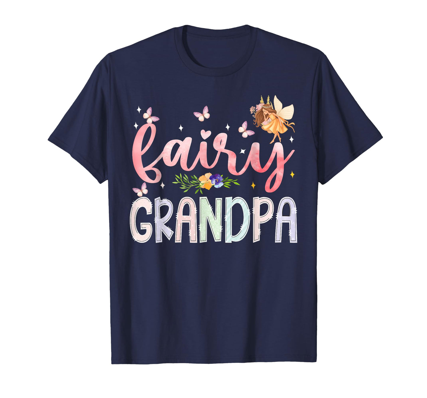 Fairy Grandpa Magical Floral Birthday Girl Fairytale Family T-Shirt