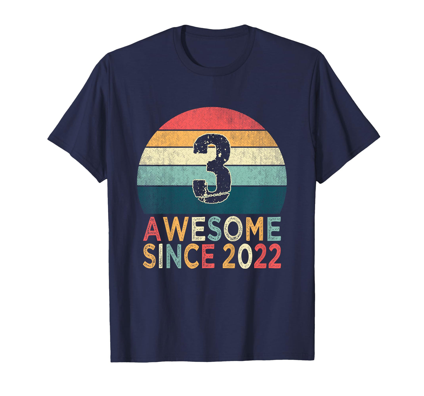 Kids 3rd Birthday Vintage Retro 3 Years Old Awesome Since 2022 T-Shirt