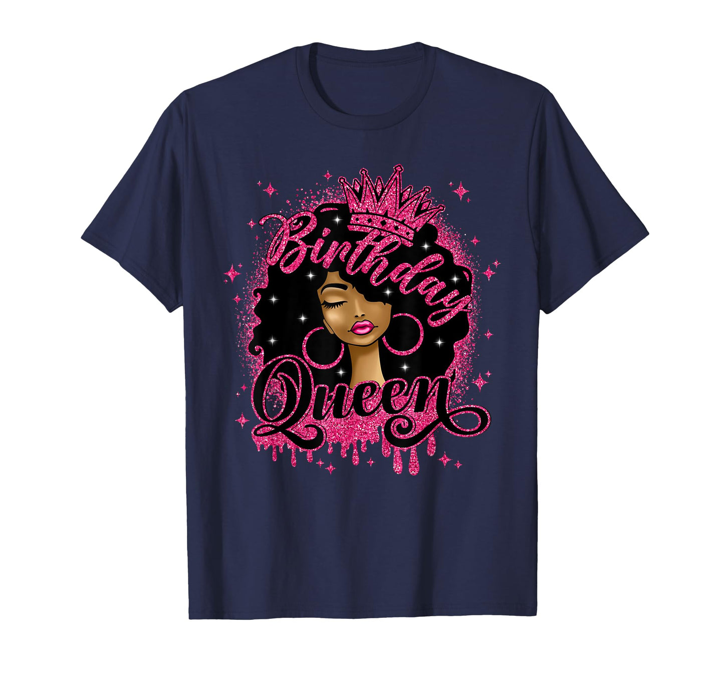 Birthday Queen Cute Curly Afro Black Women It's My Birthday T-Shirt