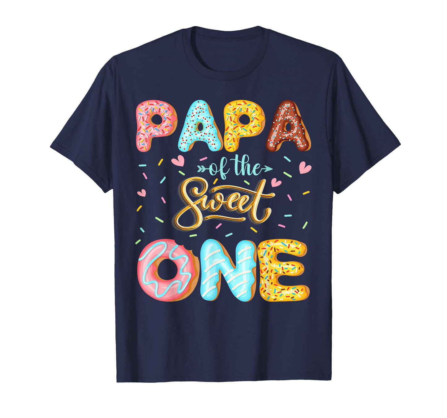 Papa Of The Sweet One 1St Birthday Girl Donut Lover T-Shirt
