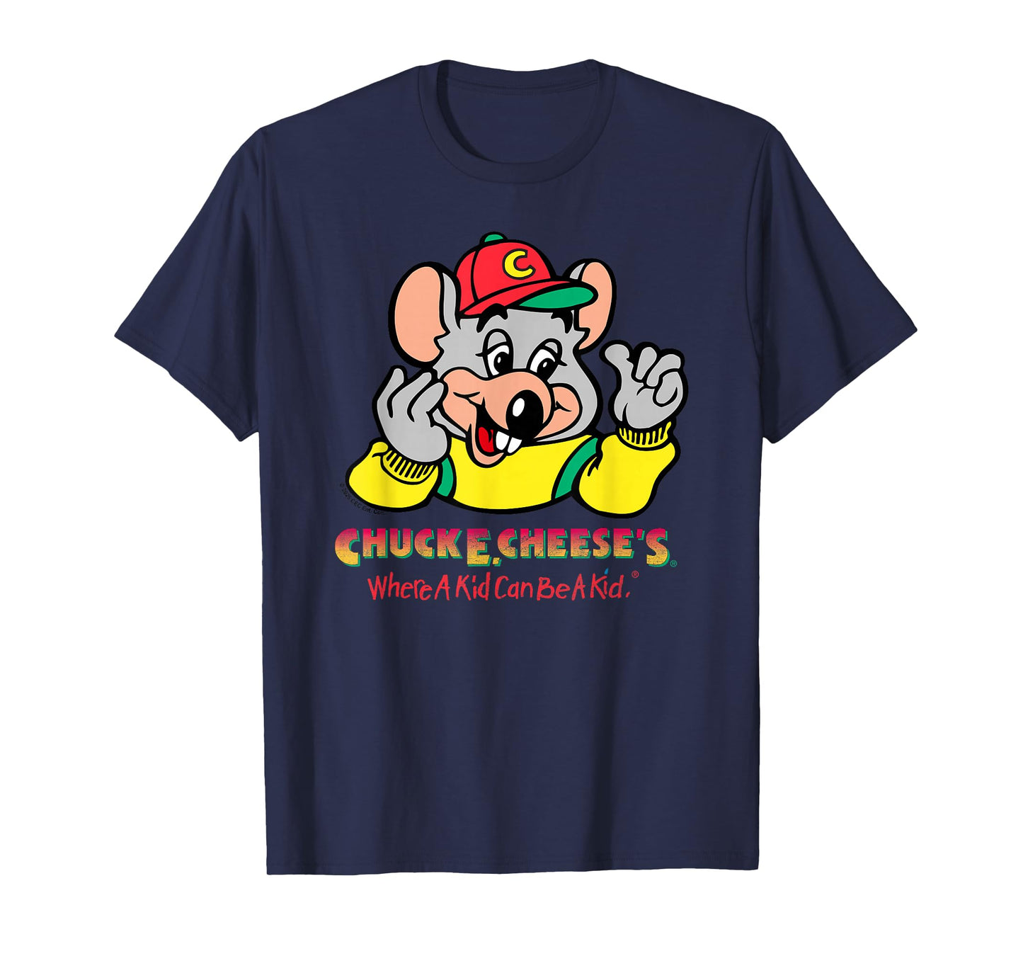 Chuck E. Cheese's Where A Kid Can Be A Kid Retro Chest Logo T-Shirt