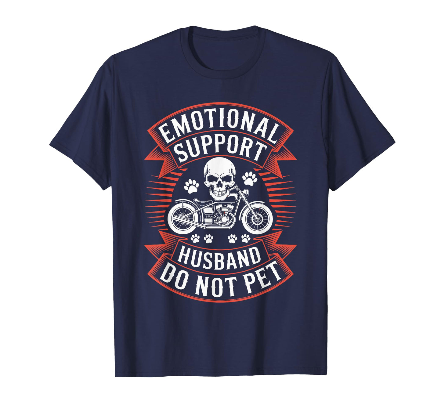 Emotional Support Husband Do Not Pet Fathers Day Motorcycle T-Shirt