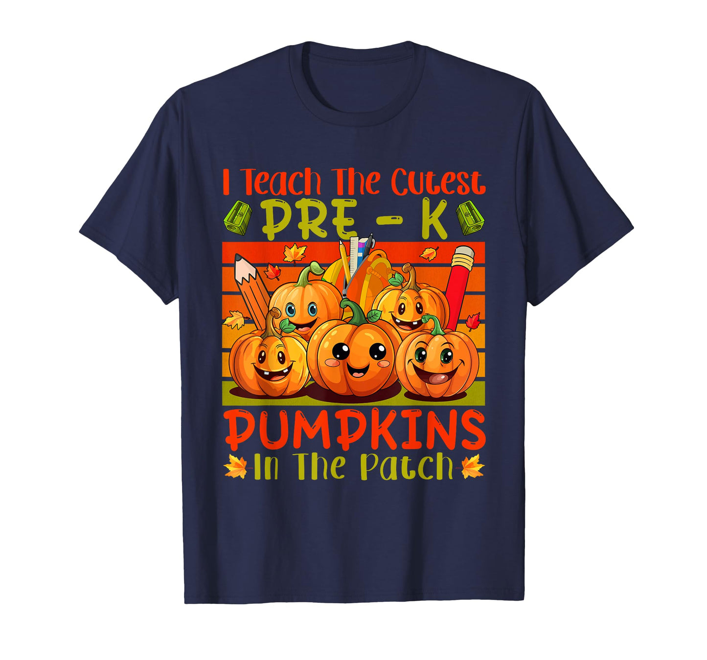 Vintage I Teach The Cutest Pre-K Pumpkins In The Patch T-Shirt