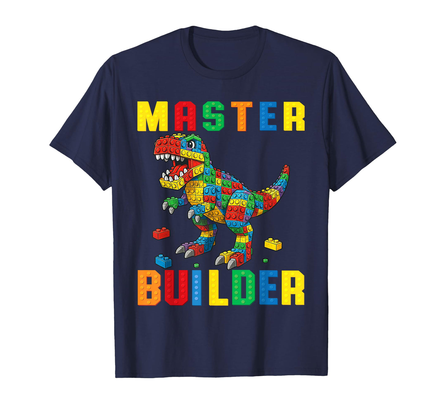Funny Family Master Builder Building Bricks Blocks Kids Boys T-Shirt