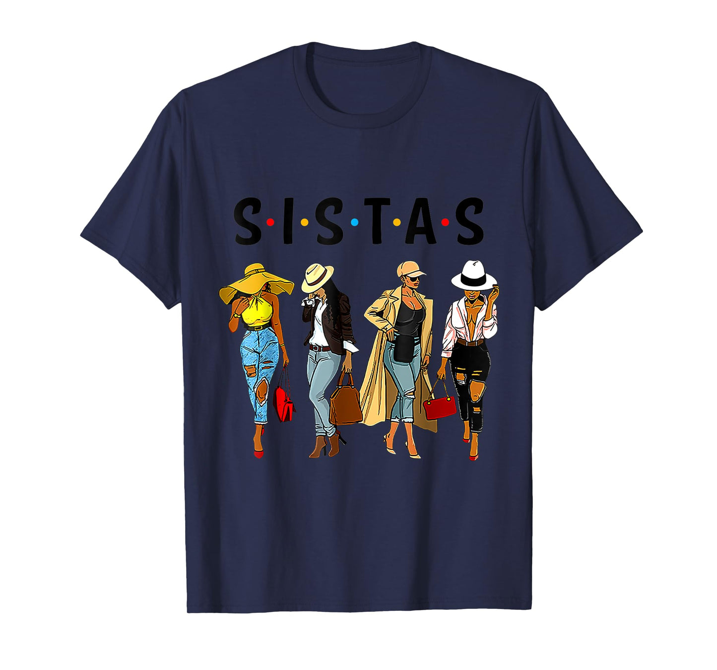Black Sistas Queen Melanin African American Women Pride Gift T-Shirt