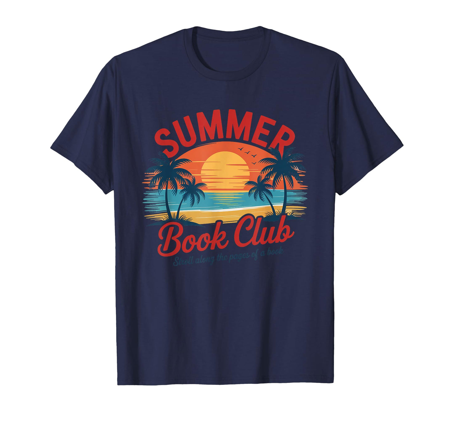 Summer Retro Book Club Funny Beach Vacation T-Shirt