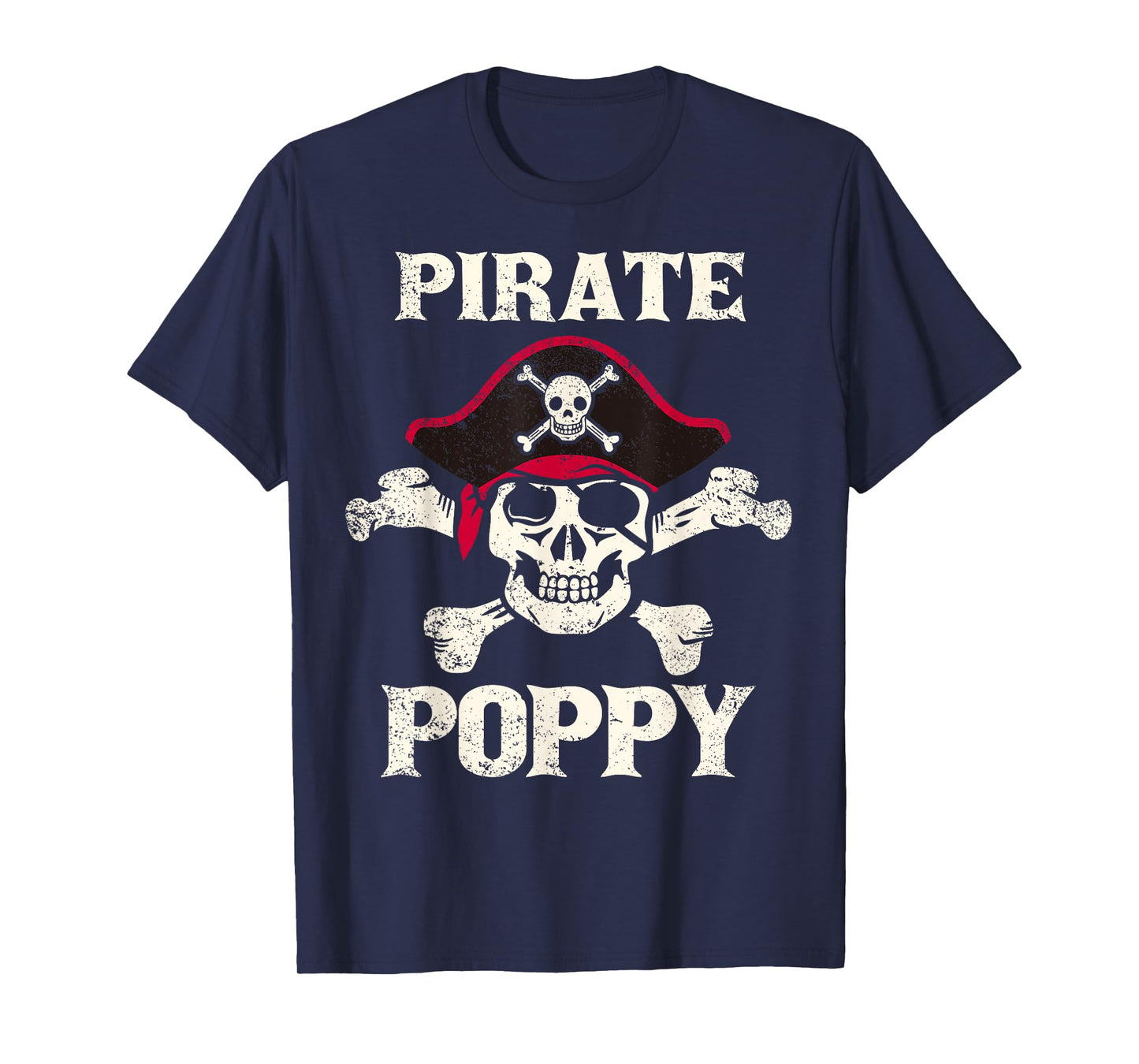 Pirate Poppy Skeleton Captain Funny Skull Pirate Poppy T-Shirt