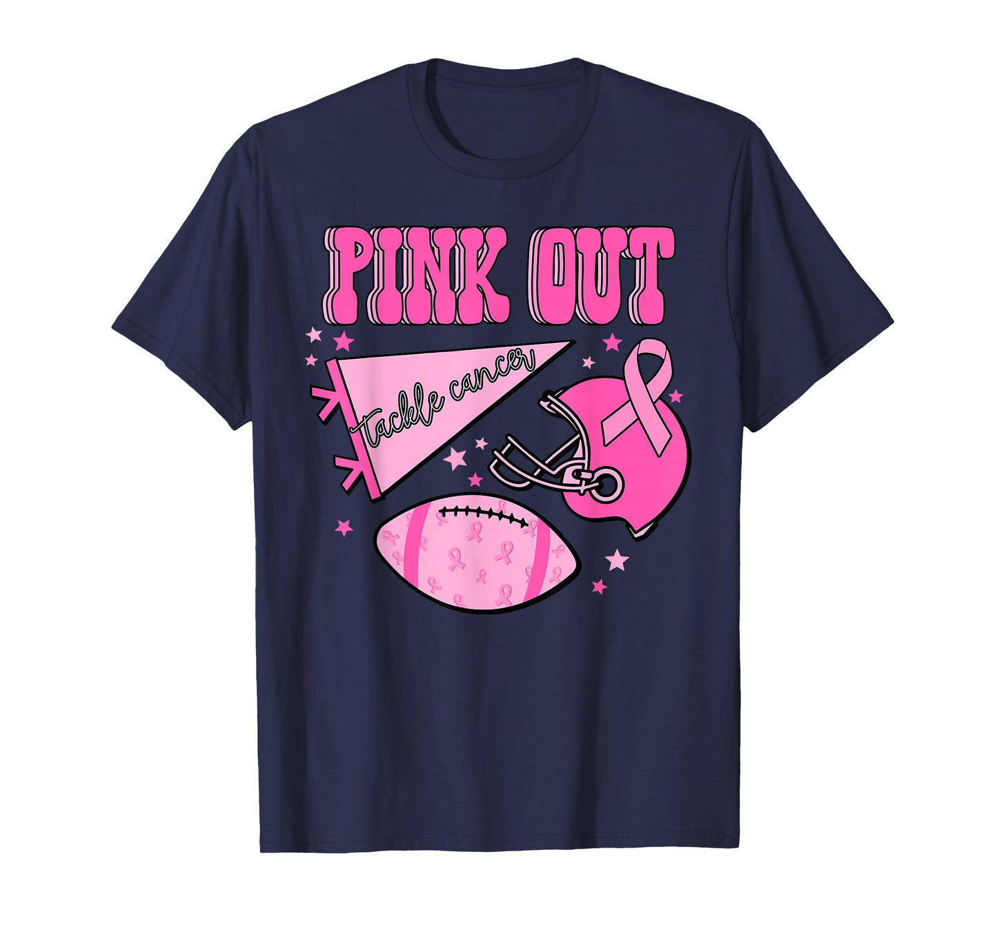 Pink Out Tackle Breast Cancer Awareness American Football T-Shirt