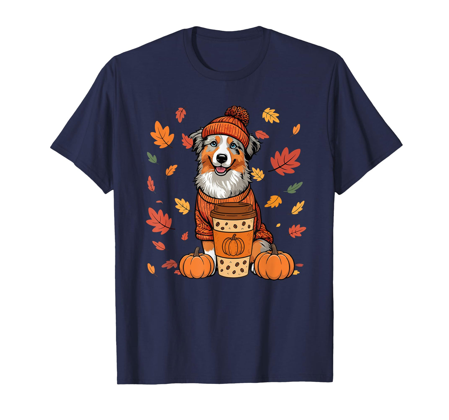 Aussies Wearing Sweater Coffee Thanksgiving Autumn Owner T-Shirt