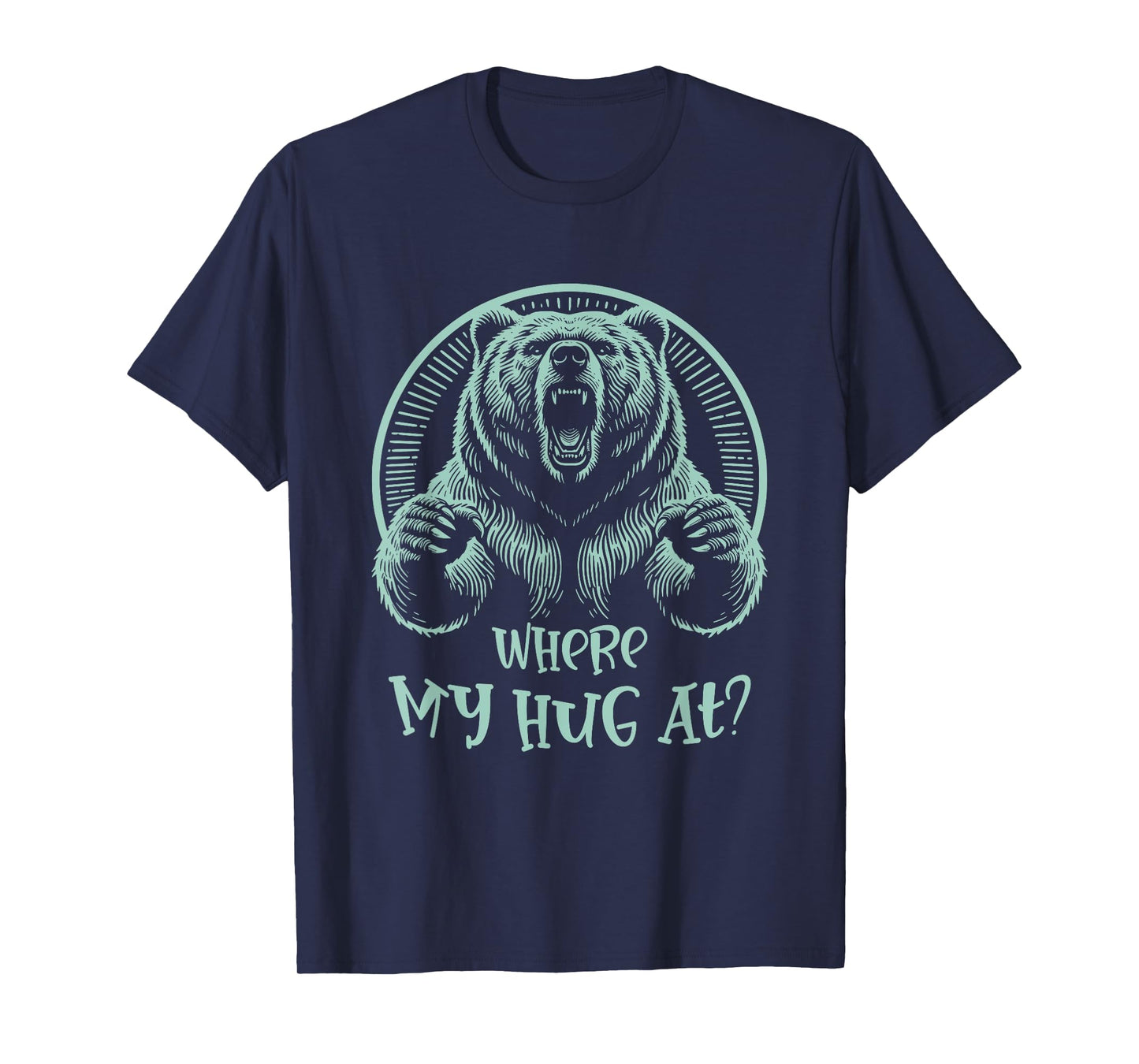 Grizzly Bear s 'Where My Hug At?' s 'Woodcut Style' T-Shirt