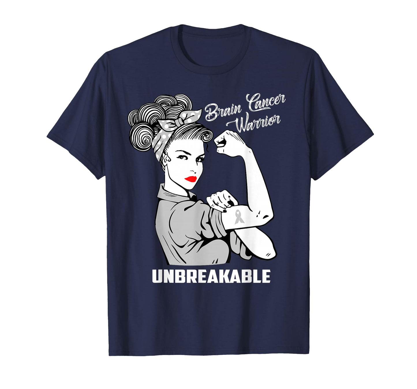 Brain Cancer Warrior Unbreakable T-Shirt Awareness Gift T-Shirt