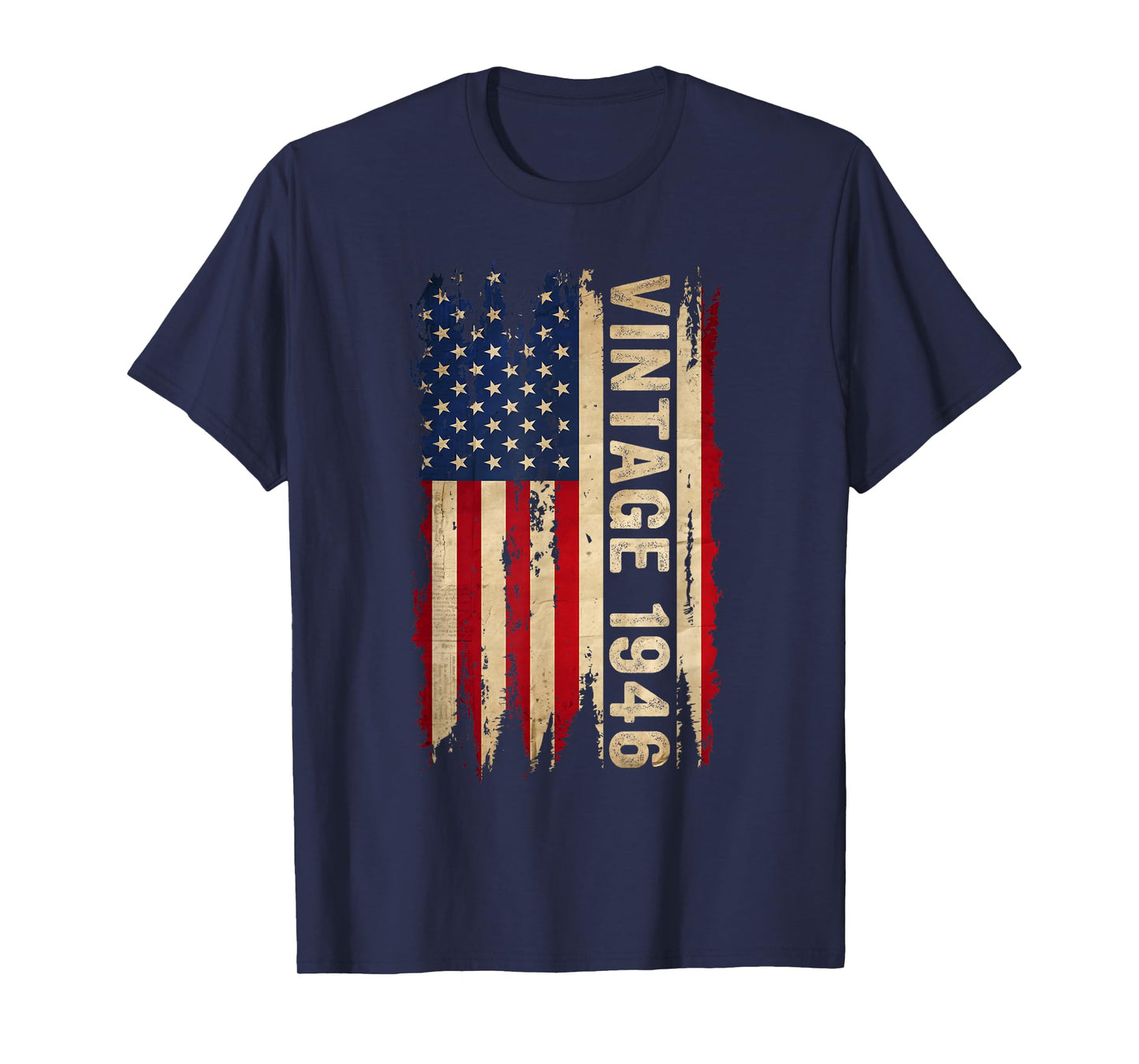 Vintage Made In 1946 American Flag 80th Birthday 80 Year Old T-Shirt