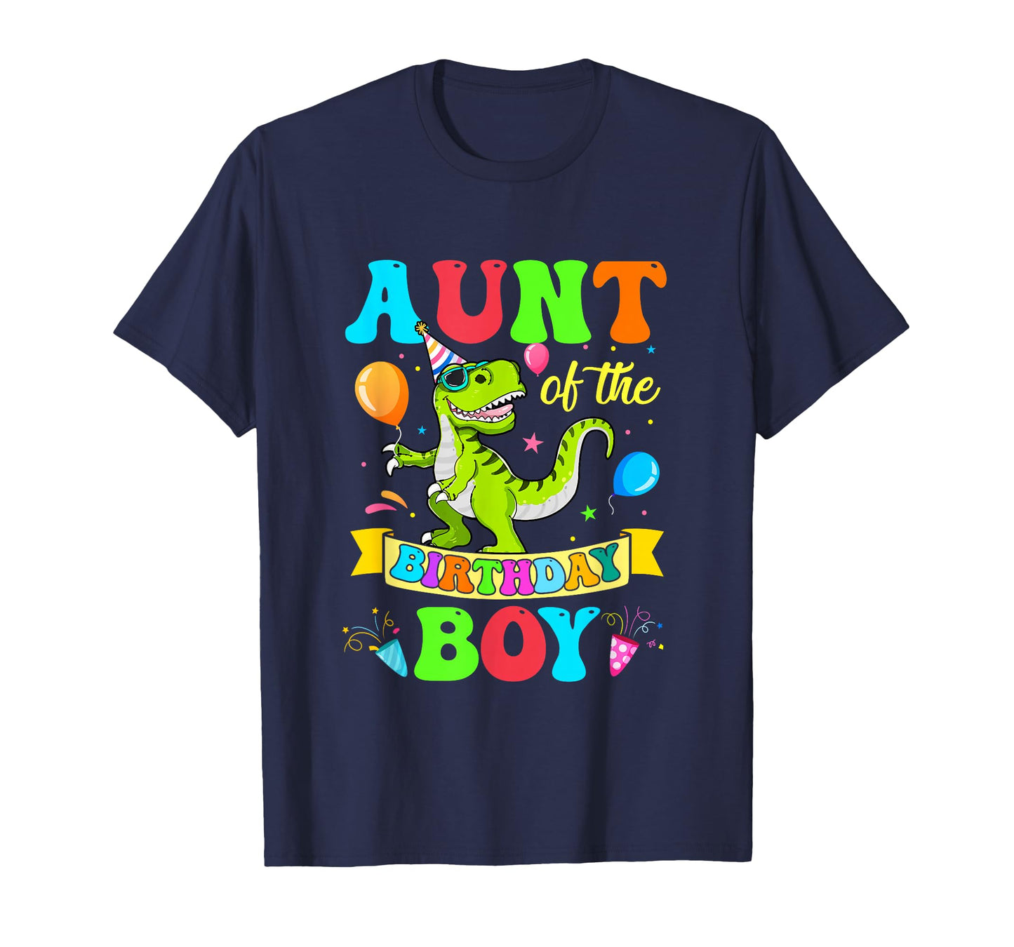 Love Family Matching Aunt Of The Birthday Boy T-Rex Dinosaur Birthday Party T-Shirt