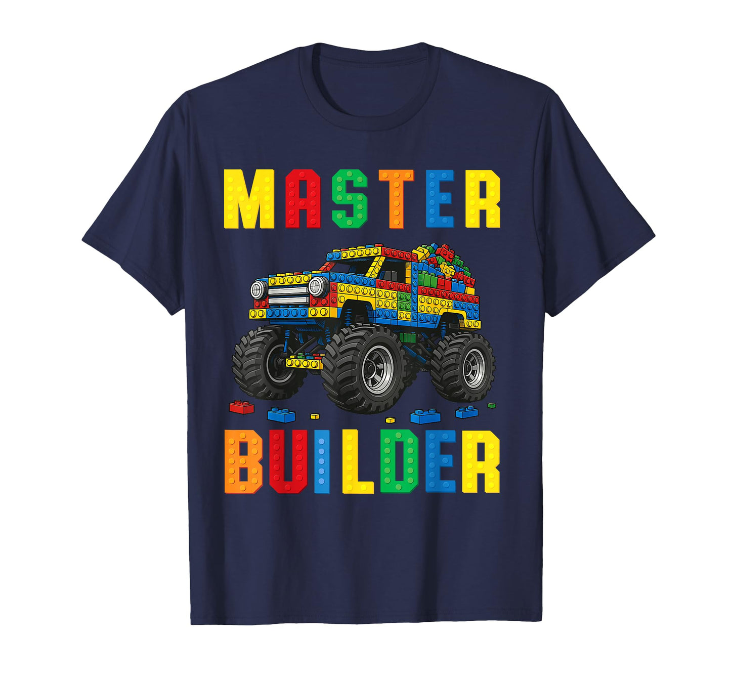 Funny Family Master Builder Building Bricks Blocks Kids Boys T-Shirt