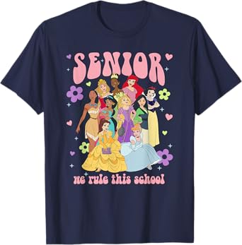 Disney Princess Senior We Rule This School Group Shot Logo T-Shirt
