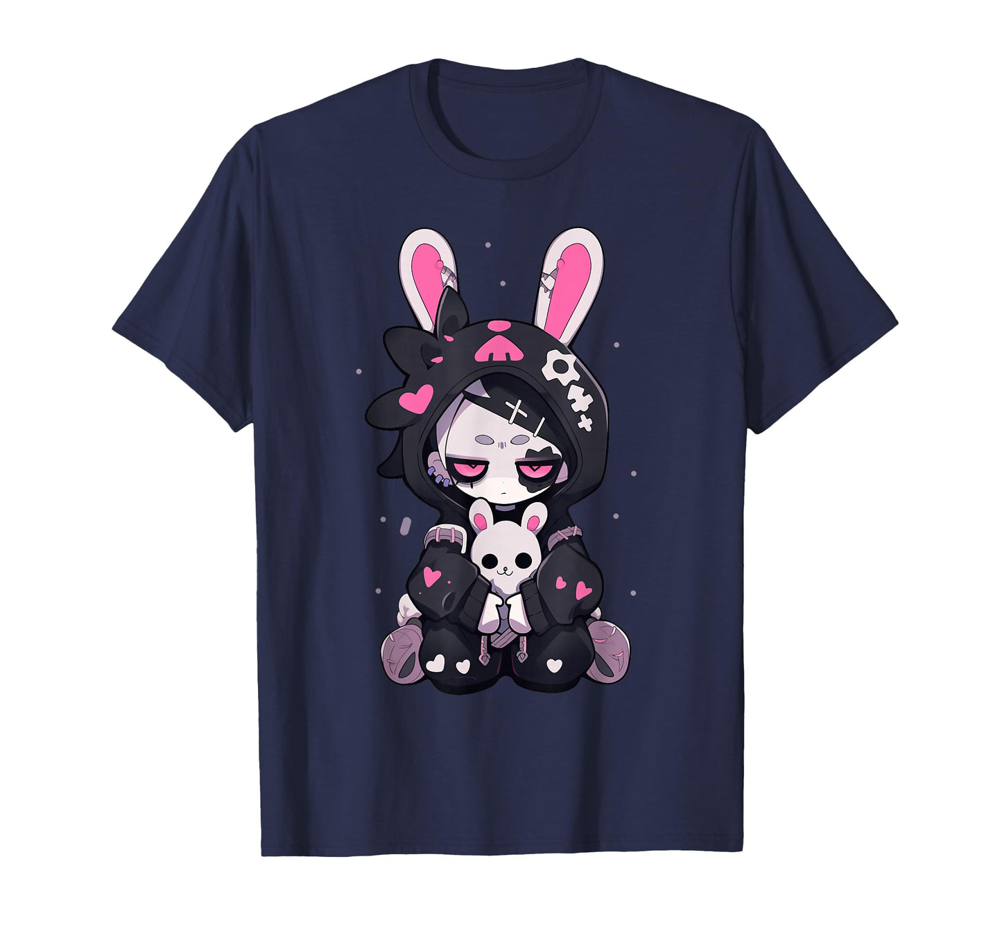 Goth Bunny Anime Girl Cute E-Girl Gothic Outfit Grunge T-Shirt